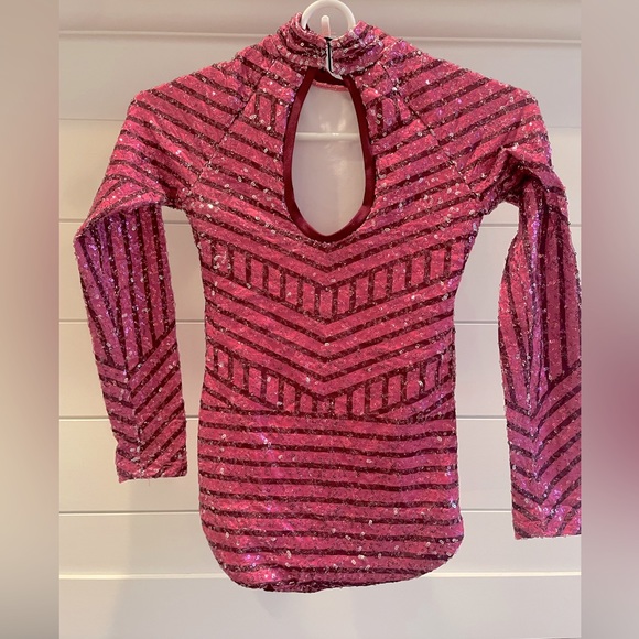 Pink sequin The Lineup dance costume - Picture 2 of 3